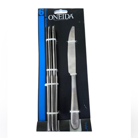 One Package of 6 Oneida Vale Stainless Steel Dinner Knives - Picture 2 of 7